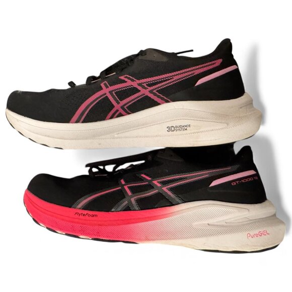 ASICS GT-1000 13 Women’s Running Shoes — Size 10 — Black/Pink Glo — Excellent - Picture 4 of 8